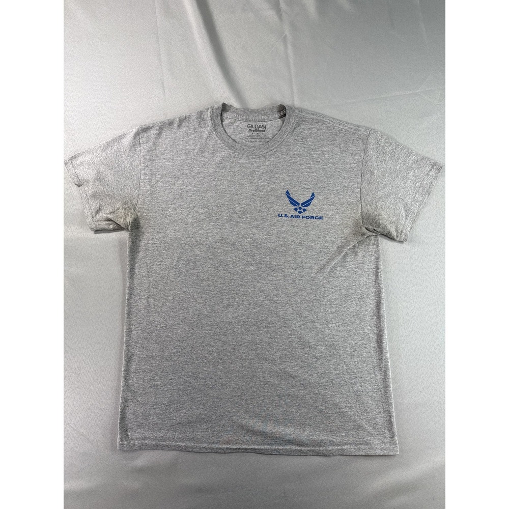 GILDAN U.S. Air Force Military Tee Gray L Cotton Polyester Crewneck Short Mens